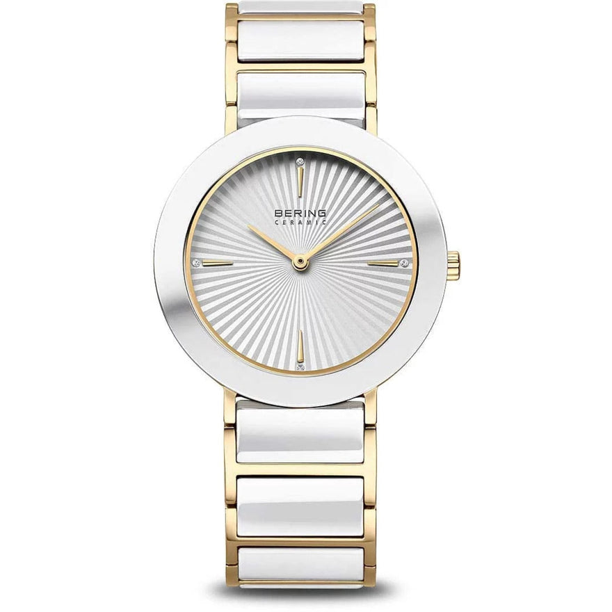 Bering Classic 11435-758 analog damklocka med vit urtavla och armband i rostfritt stål
