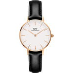 Daniel Wellington Classic Petite DW00100230 analog damklocka med vit urtavla och armband i läder