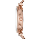 Fossil Carlie ES5314SET analog damklocka med vit urtavla och armband i rostfritt stål