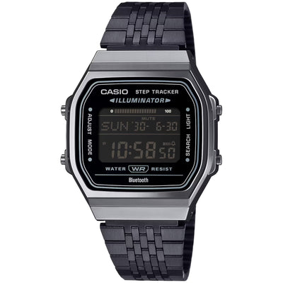 Casio Vintage ABL-100WEGG-1BEF digital unisexklocka med svart urtavla och armband i rostfritt stål