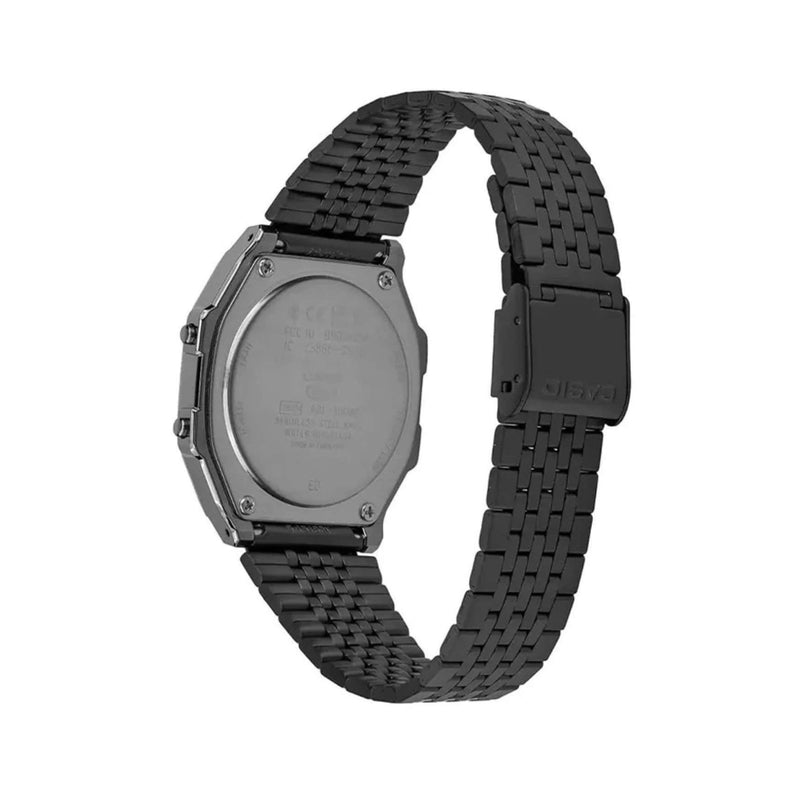 Casio Vintage ABL-100WEGG-1BEF digital unisexklocka med svart urtavla och armband i rostfritt stål