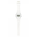 Casio Timeless F-91WB-7AEF digital herrklocka med vit urtavla och armband i resin