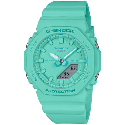 Casio G-Shock GMA-P2100-2AER ana-digi unisexklocka med turkos urtavla och armband i resin