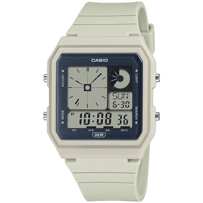 Casio Vintage LF-20W-8AEF analog unisexklocka med svart urtavla och armband i resin