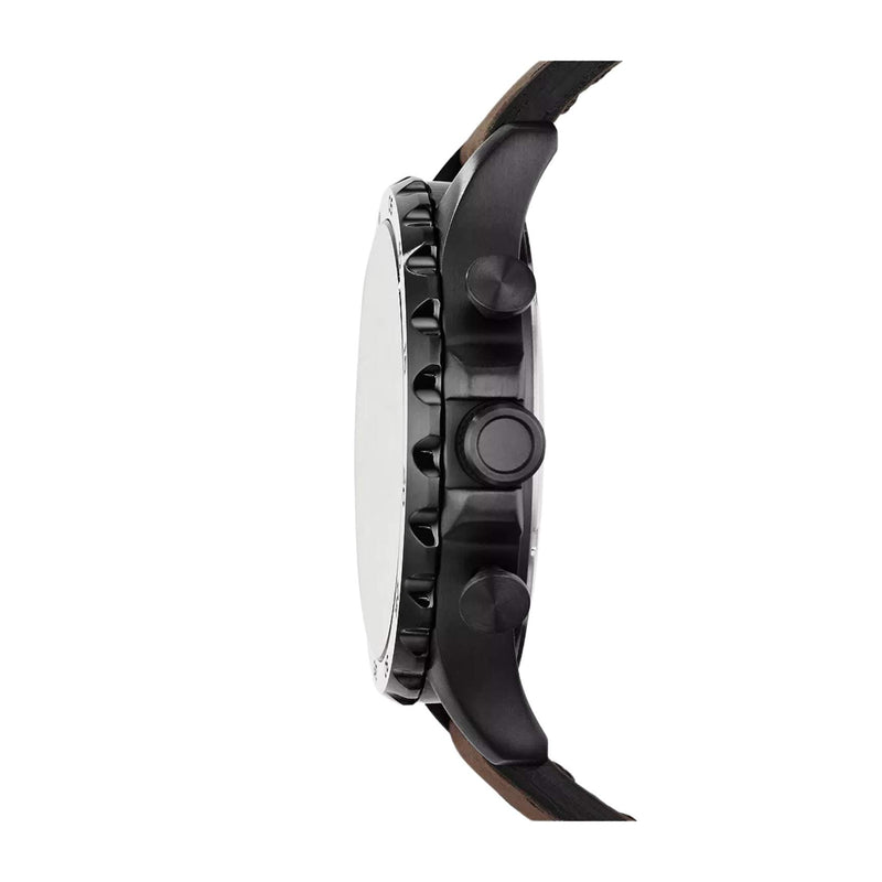 Fossil Nate JR1487 analog herrklocka med brun urtavla och armband i läder