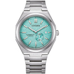 Citizen Super Titanium automatisk NJ0180-80M analog herrklocka med blå urtavla och armband i titan