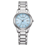 Citizen Eco Drive FE1241-71L analog damklocka med blå urtavla och armband i rostfritt stål