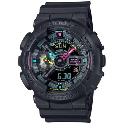 Casio G-Shock GA-110MF-1AER ana-digi herrklocka med svart urtavla och armband i resin