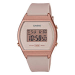 Casio Vintage LW-204-4AEF digital damklocka med roséguld urtavla och armband i resin