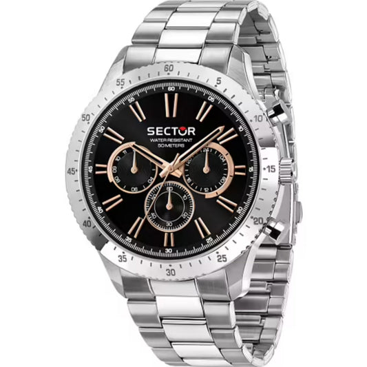 Sector 270 Watch R3253578028 analog herrklocka med svart urtavla och armband i rostfritt stål