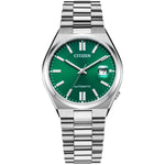 Citizen Tsuyosa automatisk NJ0150-81X analog herrklocka med grön urtavla och armband i rostfritt stål
