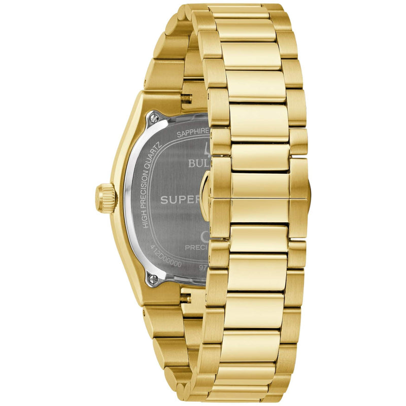 Bulova Classic Super Seville 97B223 analog unisexklocka med vit urtavla och armband i rostfritt stål