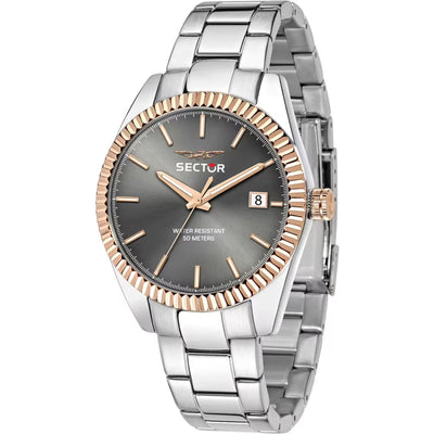 Sector 240 Series R3253240009 analog herrklocka med grå urtavla och armband i rostfritt stål
