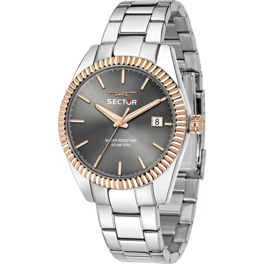 Sector 240 Series R3253240009 analog herrklocka med grå urtavla och armband i rostfritt stål