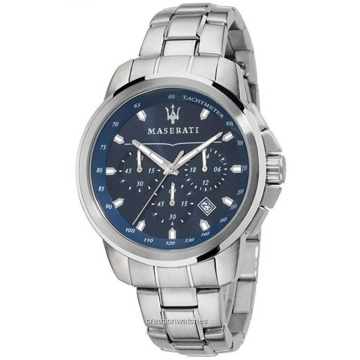 Maserati Successo R8873621002 analog herrklocka med blå urtavla och armband i rostfritt stål