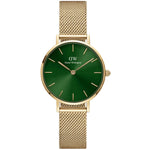 Daniel Wellington Petite Emerald DW00100479 analog damklocka med grön urtavla och armband i rostfritt stål