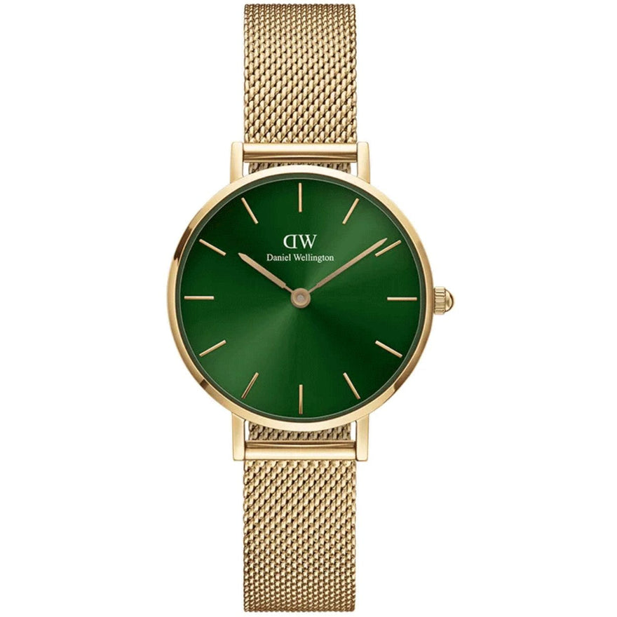 Daniel Wellington Petite Emerald DW00100479 analog damklocka med grön urtavla och armband i rostfritt stål