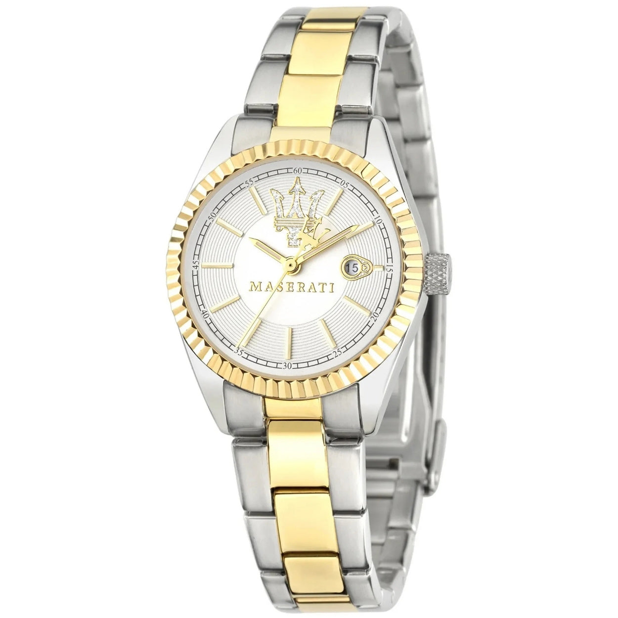 Maserati Competizione R8853100505 analog damklocka med silver urtavla och armband i rostfritt stål