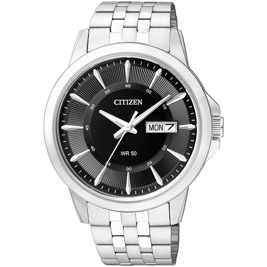 Citizen Dress BF2011-51EE analog herrklocka med svart urtavla och armband i rostfritt stål