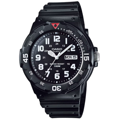 Casio Collection MRW-200H-1BVEG analog herrklocka med svart urtavla och armband i gummi