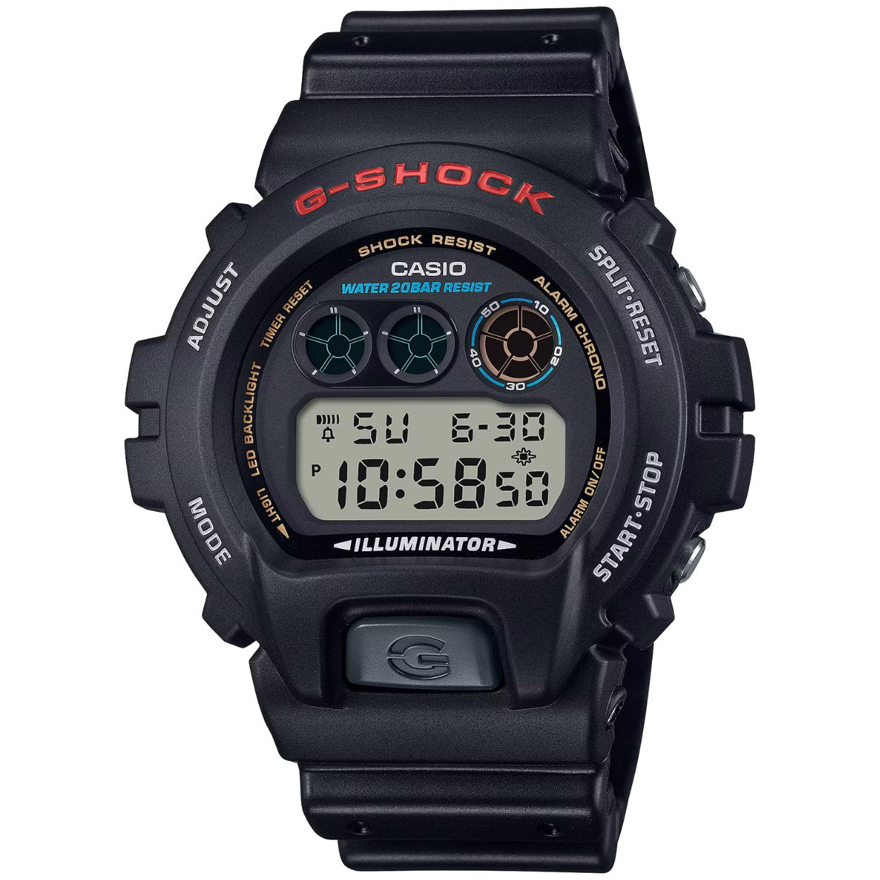 Casio G-shock DW-6900U-1ER digital unisexklocka med svart urtavla och armband i resin