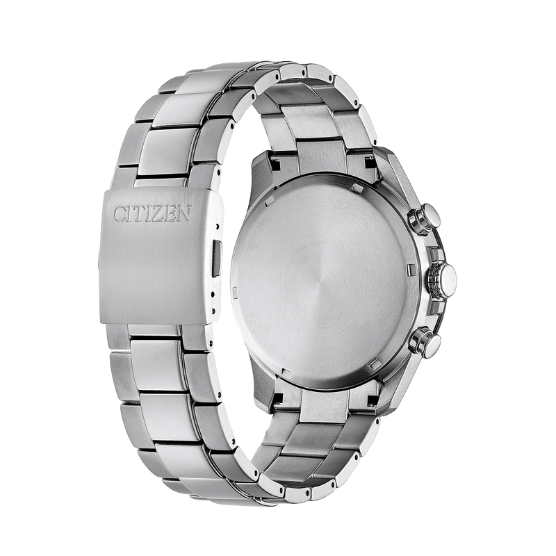 Citizen Super Titanium CA4444-82L analog herrklocka med blå urtavla och armband i rostfritt stål