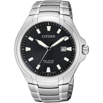 Citizen Super Titanium Herrklocka BM7430-89E analog herrklocka med svart urtavla och armband i titan