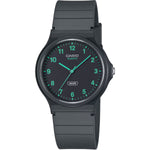 Casio Timeless MQ-24B-8BEF analog unisexklocka med svart urtavla och armband i resin