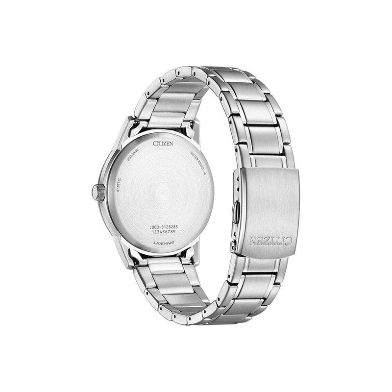 Citizen Classic Eco-Drive AW0100-86EC analog herrklocka med svart urtavla och armband i rostfritt stål