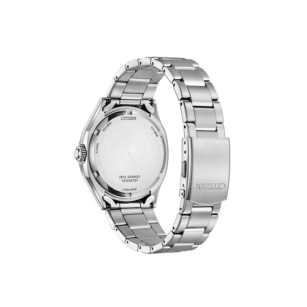 Citizen Eco Drive AW1750-85E analog herrklocka med svart urtavla och armband i rostfritt stål