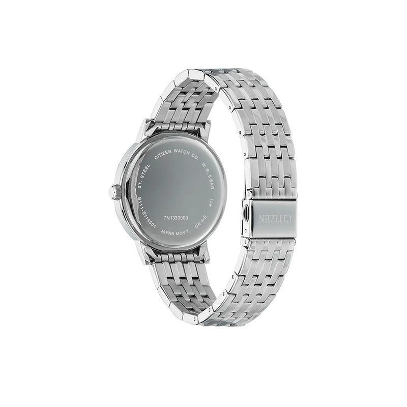 Citizen Sport Quartz BI5070-57H analog herrklocka med grå urtavla och armband i rostfritt stål