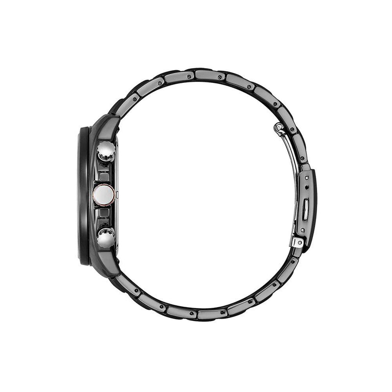 Citizen Eco Drive CA4567-82H analog herrklocka med grå urtavla och armband i rostfritt stål