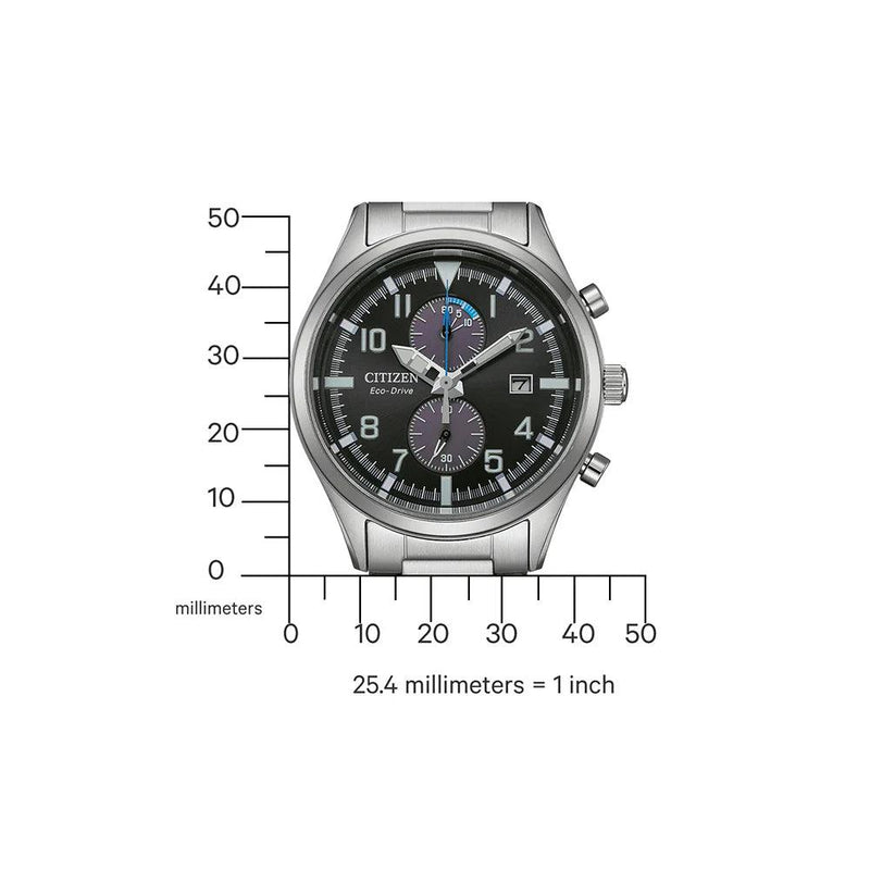 Citizen Eco Drive Chronograph CA7028-81E analog herrklocka med svart urtavla och armband i rostfritt stål