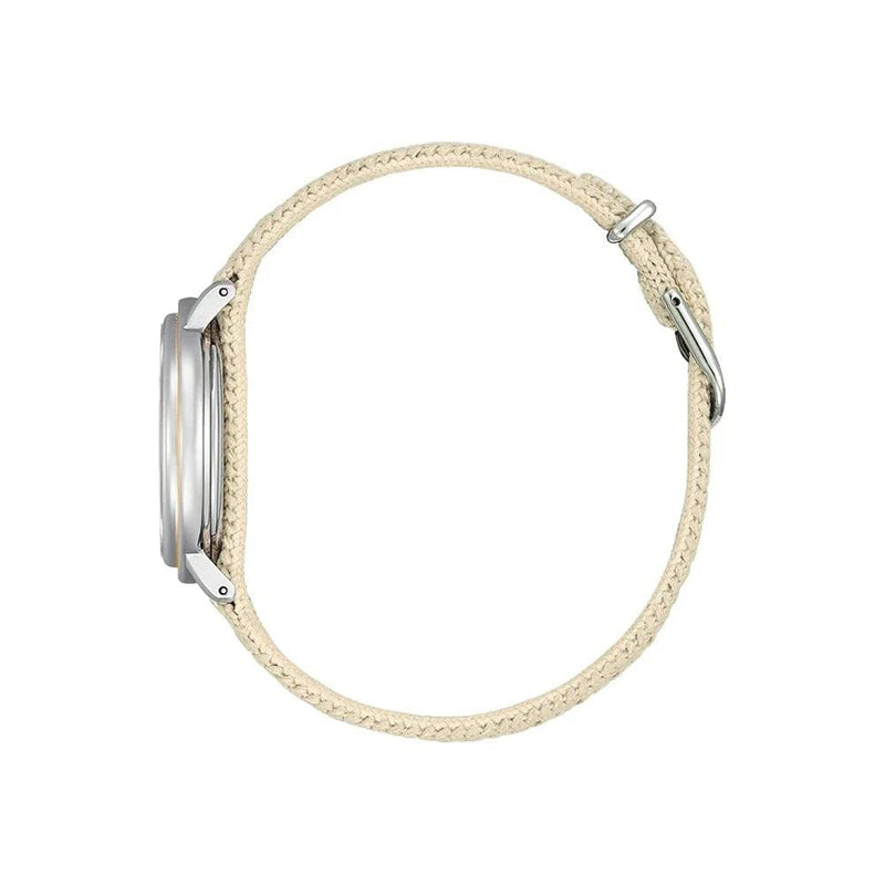 Citizen Eco Drive EM1006-40A analog damklocka med beige urtavla och armband i rostfritt stål