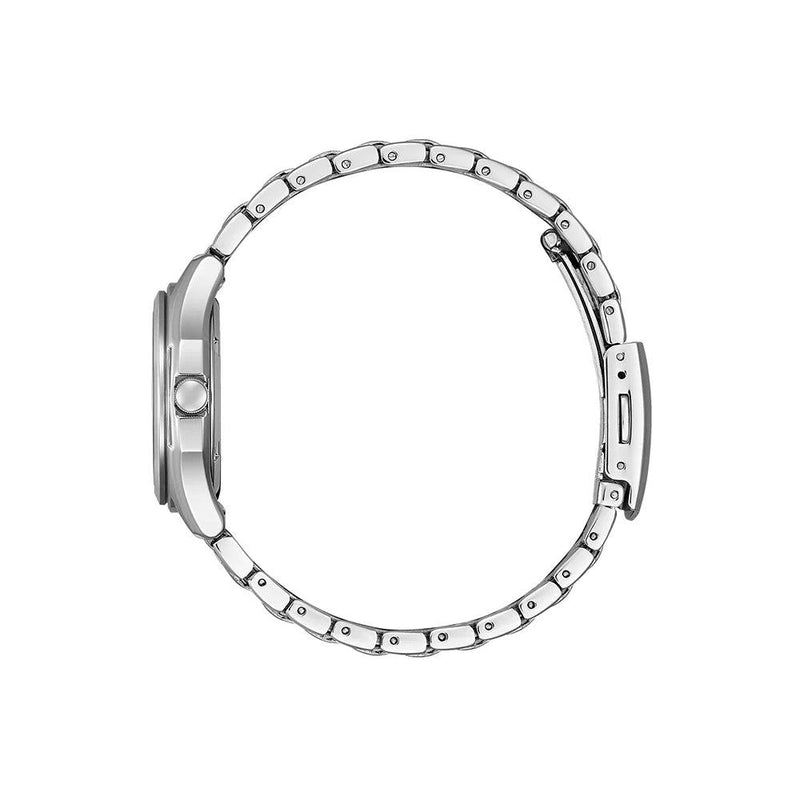 Citizen Eco Drive FE2110-81L analog damklocka med mörk blå urtavla och armband i rostfritt stål