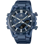 Casio Edifice ECB-2000CB-2AEF analog herrklocka med blå urtavla och armband i rostfritt stål