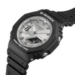 Casio G-Shock GA-2100SB-1AER analog herrklocka med silver urtavla och armband i resin