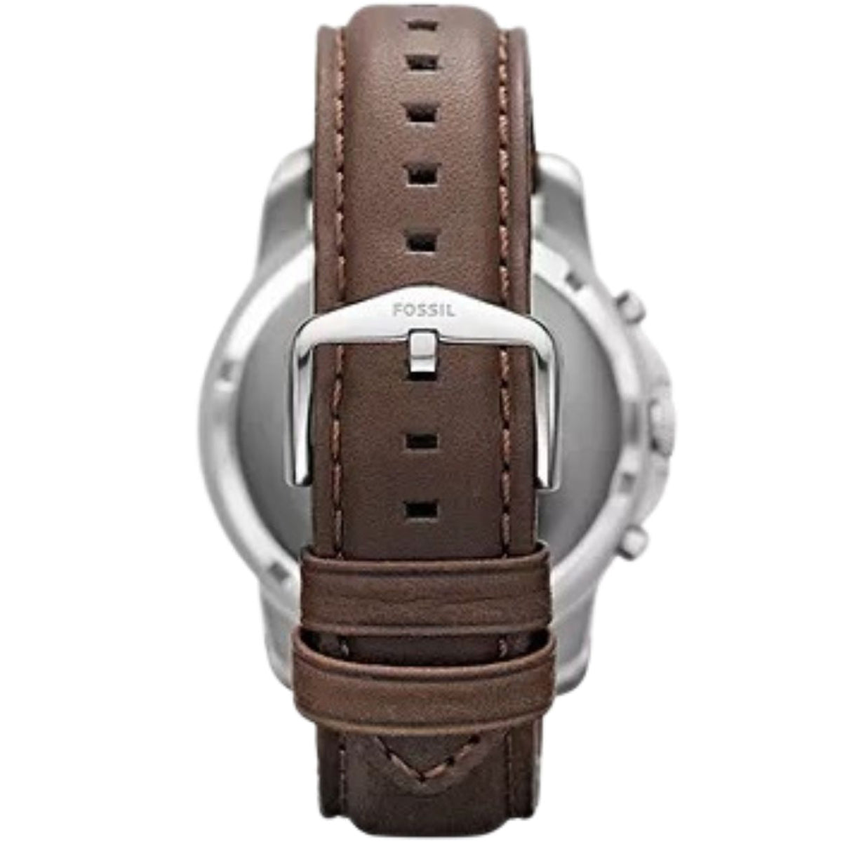 Fossil Grant Chronograph FS4735 analog herrklocka med vit urtavla och armband i läder