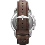 Fossil Grant Chronograph FS4735 analog herrklocka med vit urtavla och armband i läder
