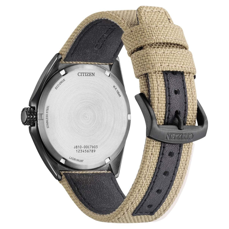 Citizen Military AW1575-08E analog herrklocka med svart urtavla och armband i nylon