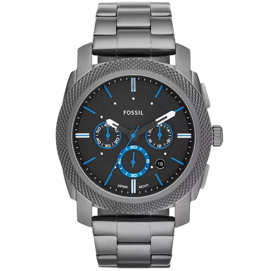 Fossil Machine Ø45mm FS4931 analog herrklocka med svart urtavla och armband i rostfritt stål