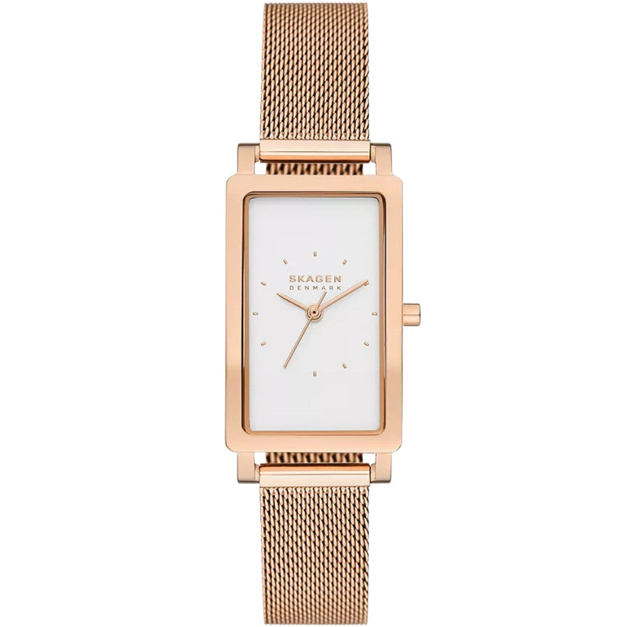 Skagen Hagen Lille SKW3095 analog damklocka med vit urtavla och armband i rostfritt stål
