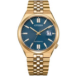 Citizen Tsuyosa 60 Automatic NK0023-57L analog herrklocka med blå urtavla och armband i rostfritt stål