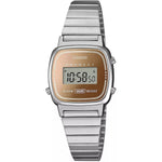Casio Vintage LA670WES-4AEF digital damklocka med roséguld urtavla och armband i rostfritt stål