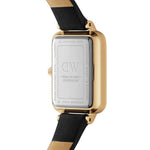 Quadro Pressed Sheffield Gold DW00100559 analog damklocka med vit urtavla och armband i läder