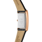 Daniel Wellington Bound Black Crocodile Rose Gold DW00100698 analog damklocka med vit urtavla och armband i läder