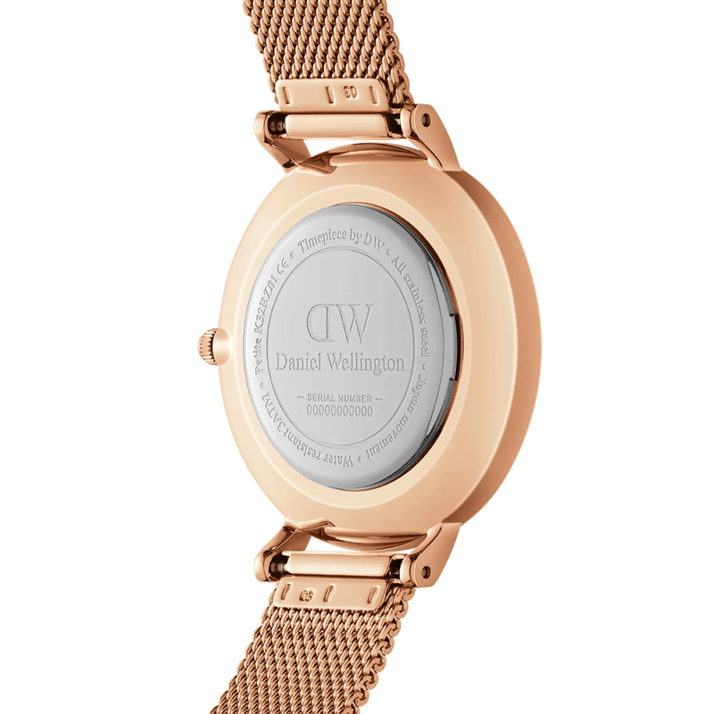 Daniel Wellington Petite Amber analog damklocka med brun urtavla och armband i rostfritt stål