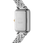 Daniel Wellington Quadro Lumine 5-link two-tone analog damklocka med vit urtavla och armband i rostfritt stål