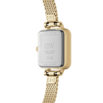 Daniel Wellington Quadro Mini Evergold Emerald analog damklocka med grön urtavla och armband i rostfritt stål