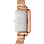 Daniel Wellington Quadro Lumine Bezel Melrose Pink MOP analog damklocka med rosa urtavla och armband i rostfritt stål